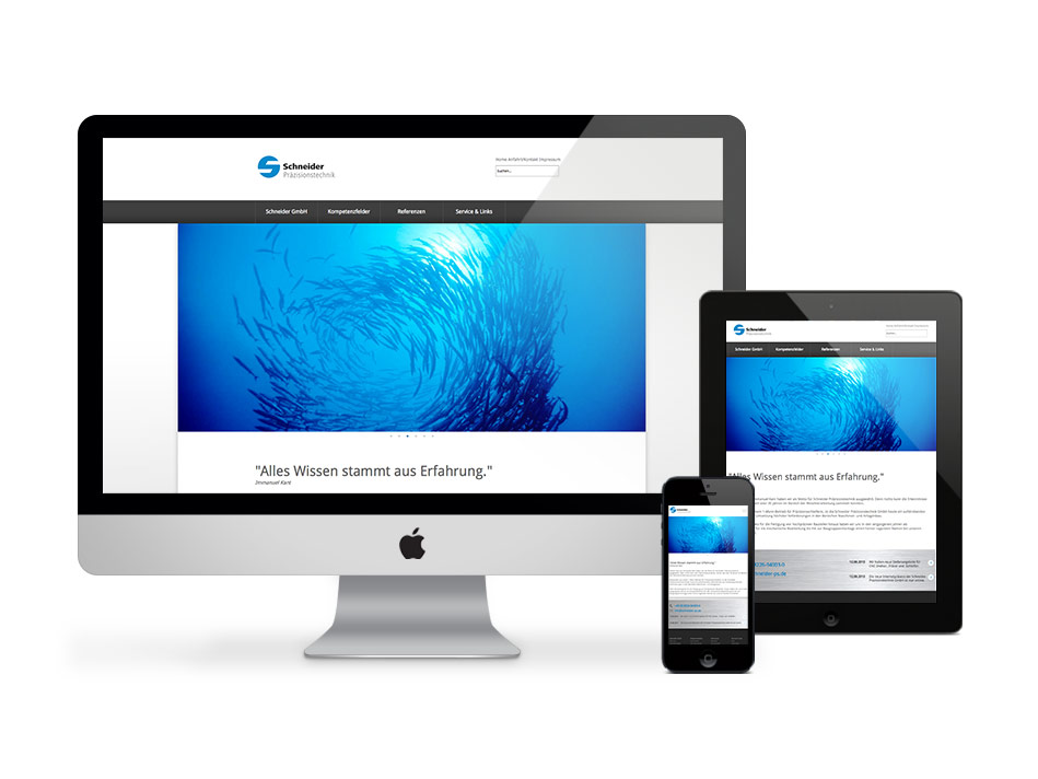 Aksis Werbeagentur und Internetagentur Ulm - Blogeintrag responsive Website Schneider Präzisionstechnik