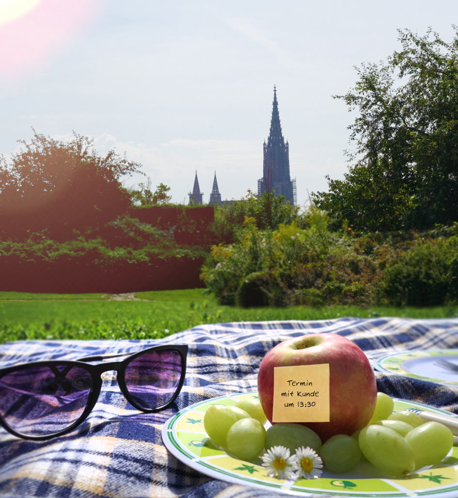 Aksis Werbeagentur und Internetagentur Ulm – Picknick mit Blick aufs Ulmer Muenster