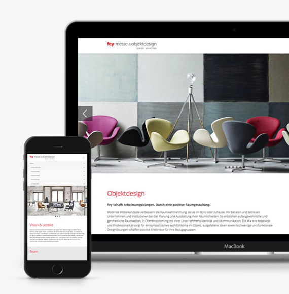 Responsive Website für Fey Messedesign und Objektdesign