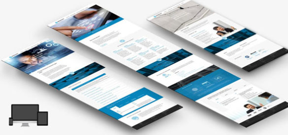 Übersicht über 3 Screens der neuen responsiven Website von Grossmann Datenschutz, erstellt von der AKSIS Werbeagentur