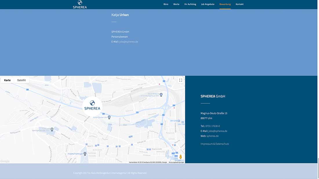 Website von Spherea Germany. Webdesign und SEO