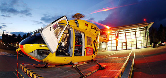 Notfall Hubschrauber auf einem Landeplatz